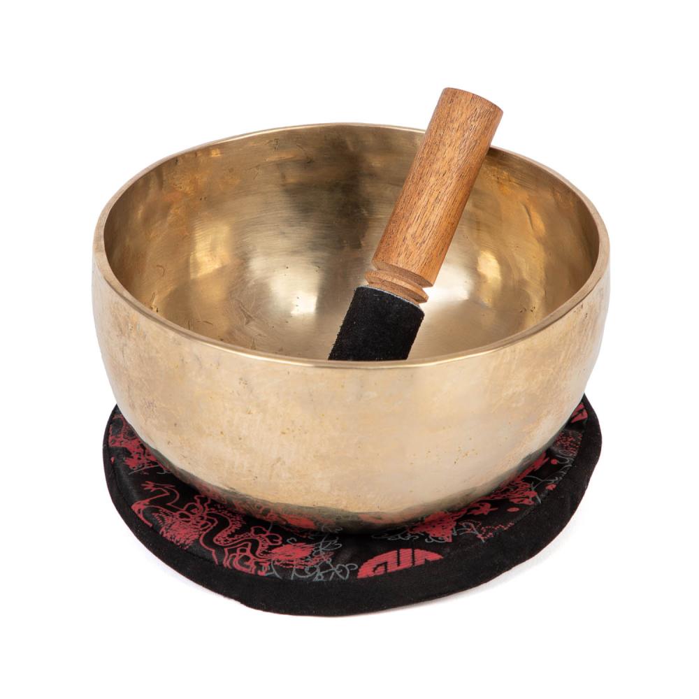 [Bodhi__KS19] Tibetan Singing Bowl by bodhi, 19 cm, approx. 1000 g, incl. cushion and wooden striker
