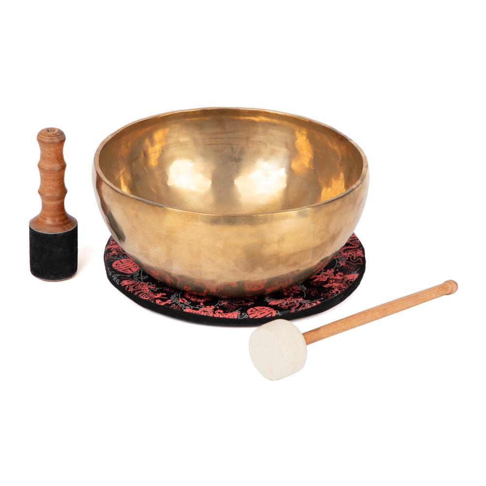 [Bodhi__KS35] Tibetan Singing Bowl by bodhi, 35 cm, approx. 3600 g, incl. cushion, felt mallet and wooden striker